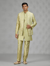 Pastel pista green premium mens waistcoat set