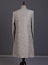 Dusty white luxe mens sherwani with dupatta