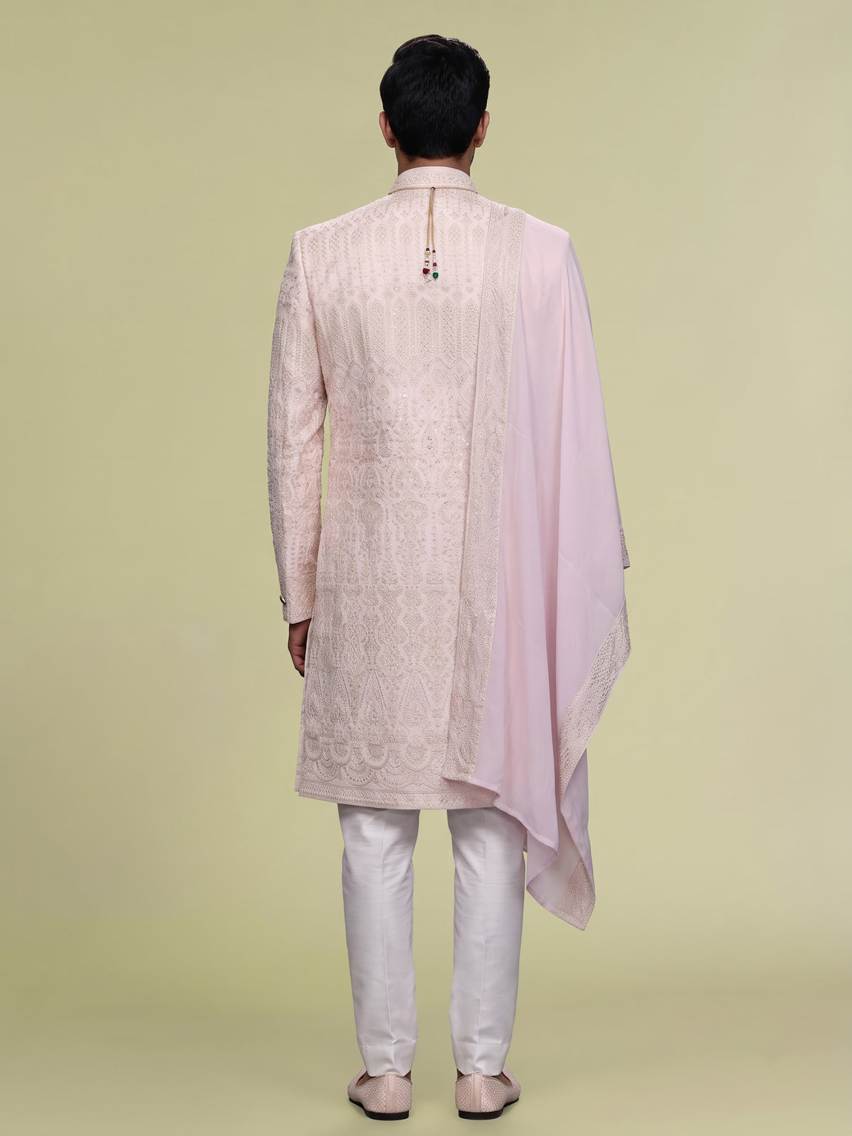 Off white regal mens sherwani with dupatta