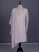 Off white regal mens sherwani with dupatta