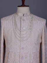 Off white regal mens sherwani with dupatta