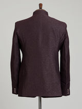 Wine mens textured jacquard designer button jodhpuri suit for weddings