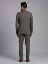 Olive mens brown premium textured bandhgala jodhpuri suit for weddings