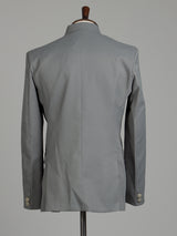 Grey mens tonal zardosi medallion bandhgala jodhpuri suit for weddings