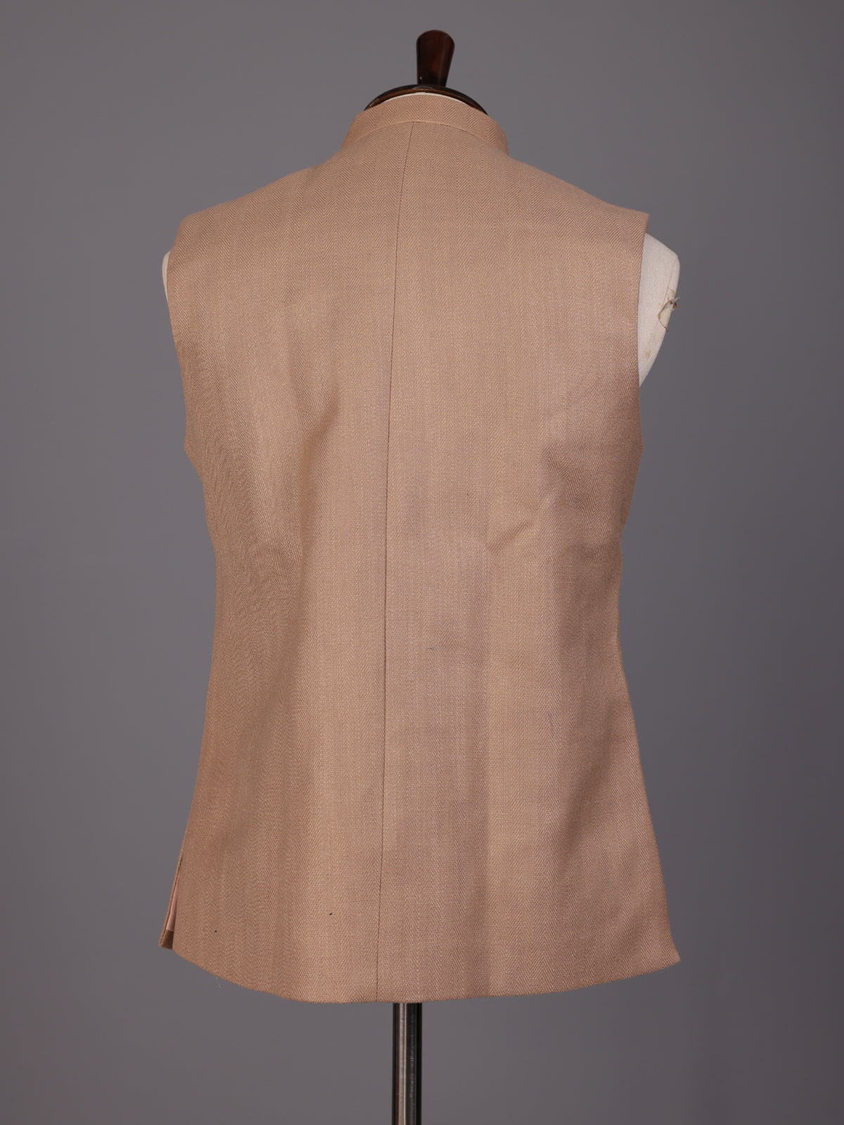 Light brown embroidered crest waistcoat with beadwork for mens occasions