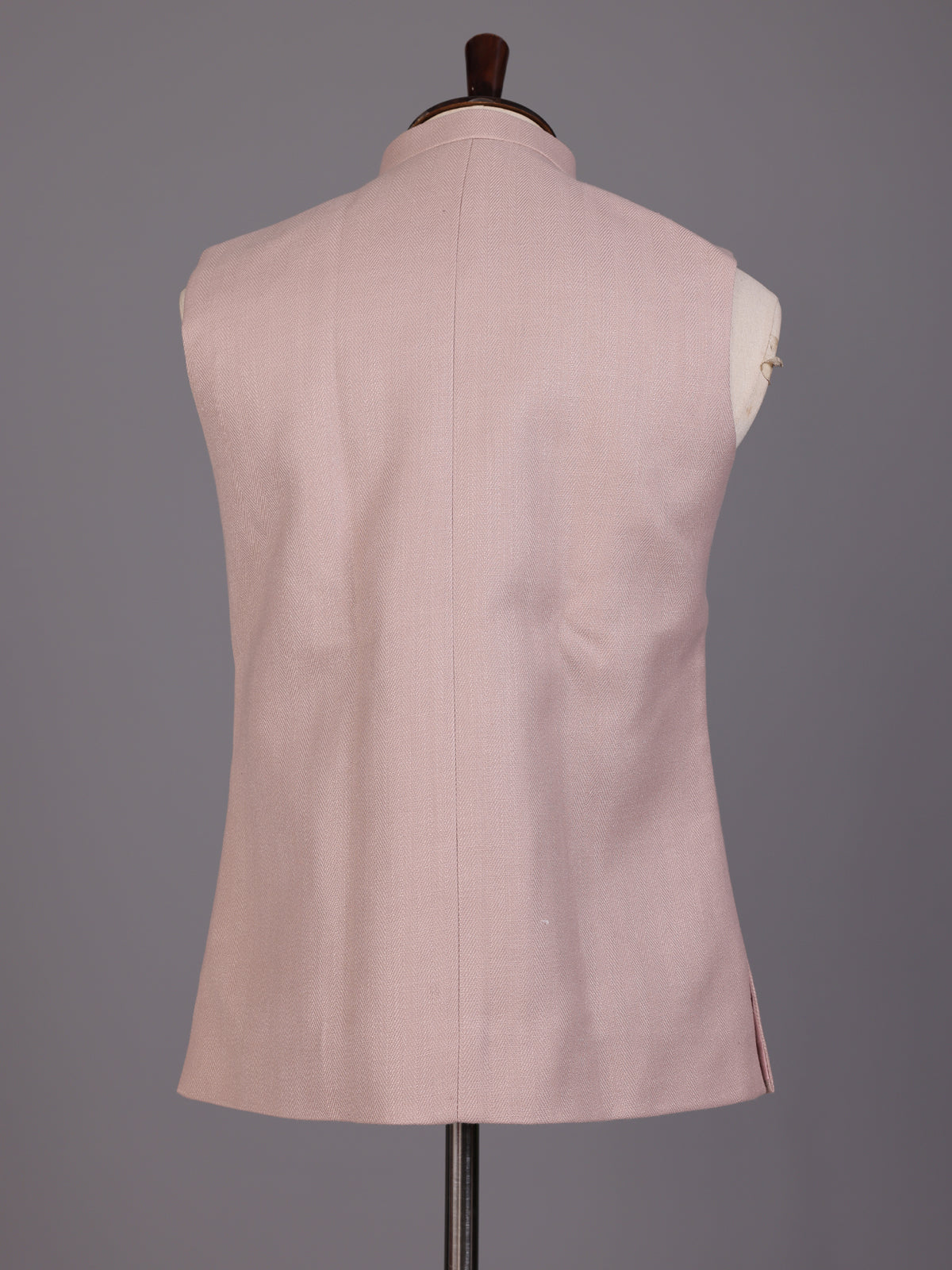Light pink crest waistcoat with thread beadwork for mens celebrations