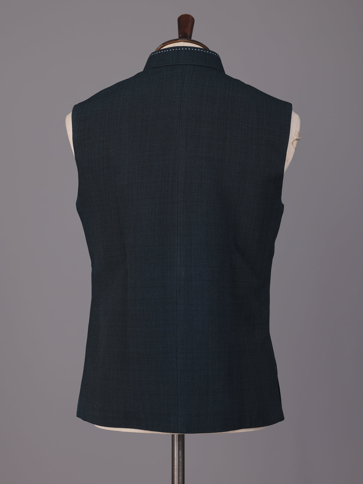 Navy blue royal crest waistcoat with zardosi embellishment for mens