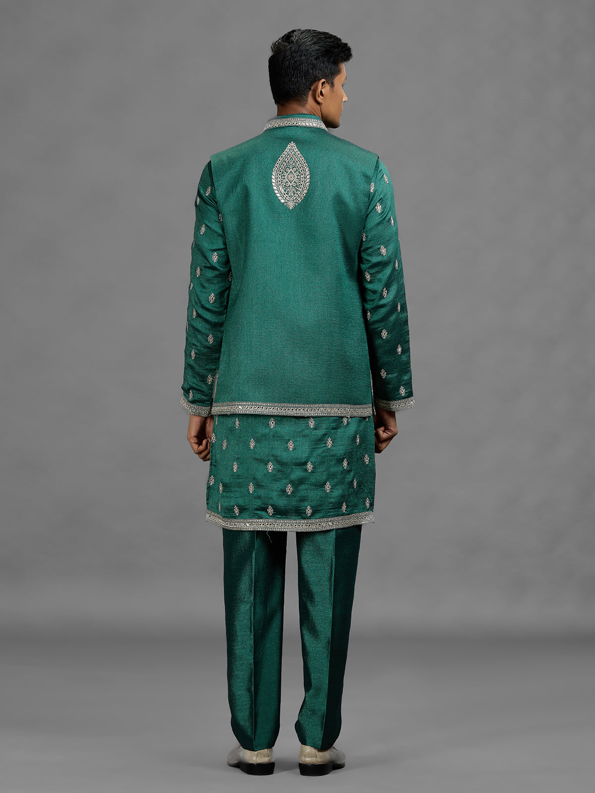 Rama green opulent mens waistcoat set