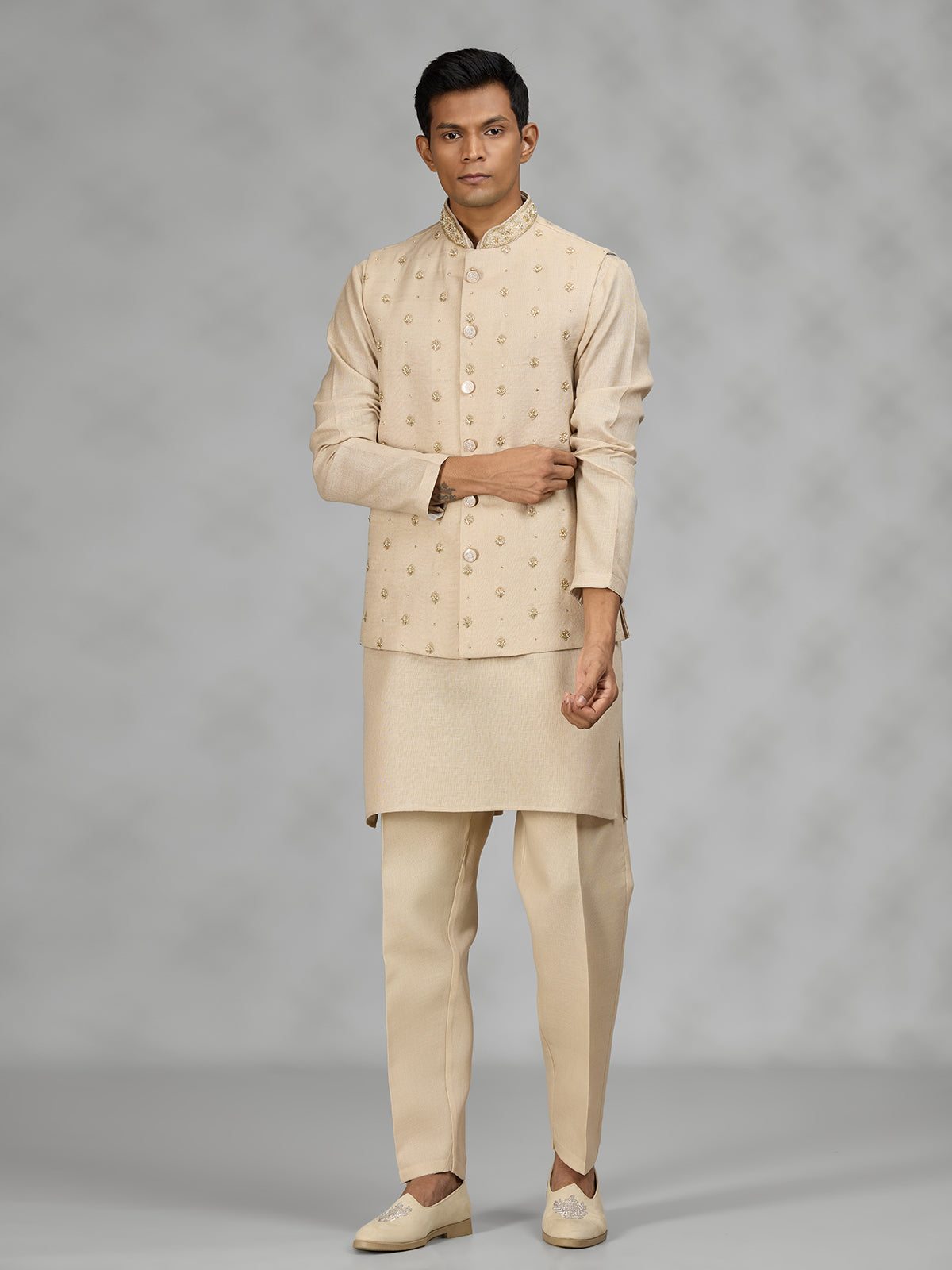 Light gold regal mens waistcoat set