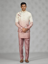 Dusty blush floral mens waistcoat set