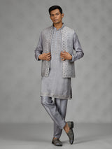 Grey paisley mens waistcoat set