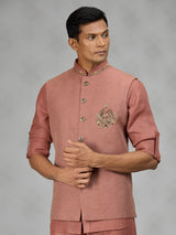Rust peach royal mens waistcoat set