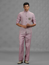 Purple royal medallion mens waistcoat set