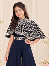 Blue designer girls palazzo suit
