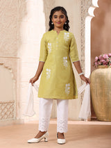 Olive green girls pant suit