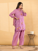 Lavender floral salwar women kurti set