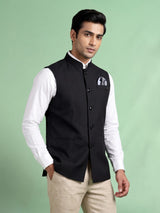 Black polished mens waistcoat