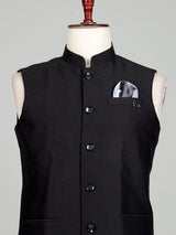 Black polished mens waistcoat
