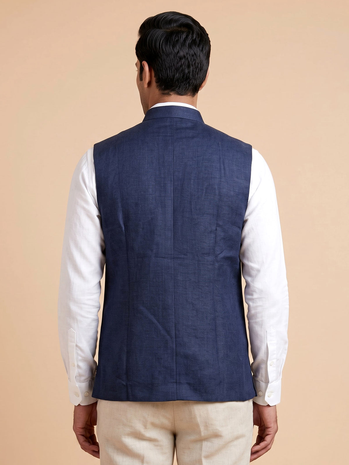 Blue zardosi mens waistcoat