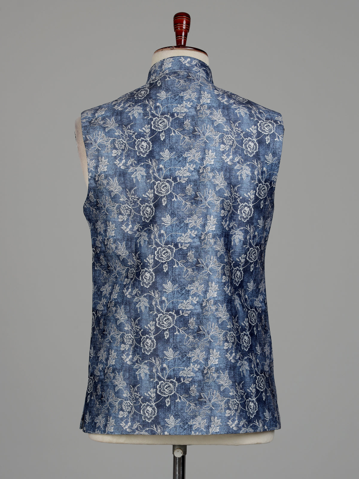Blue botanical mens waistcoat