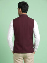 Deep maroon heritage mens waistcoat