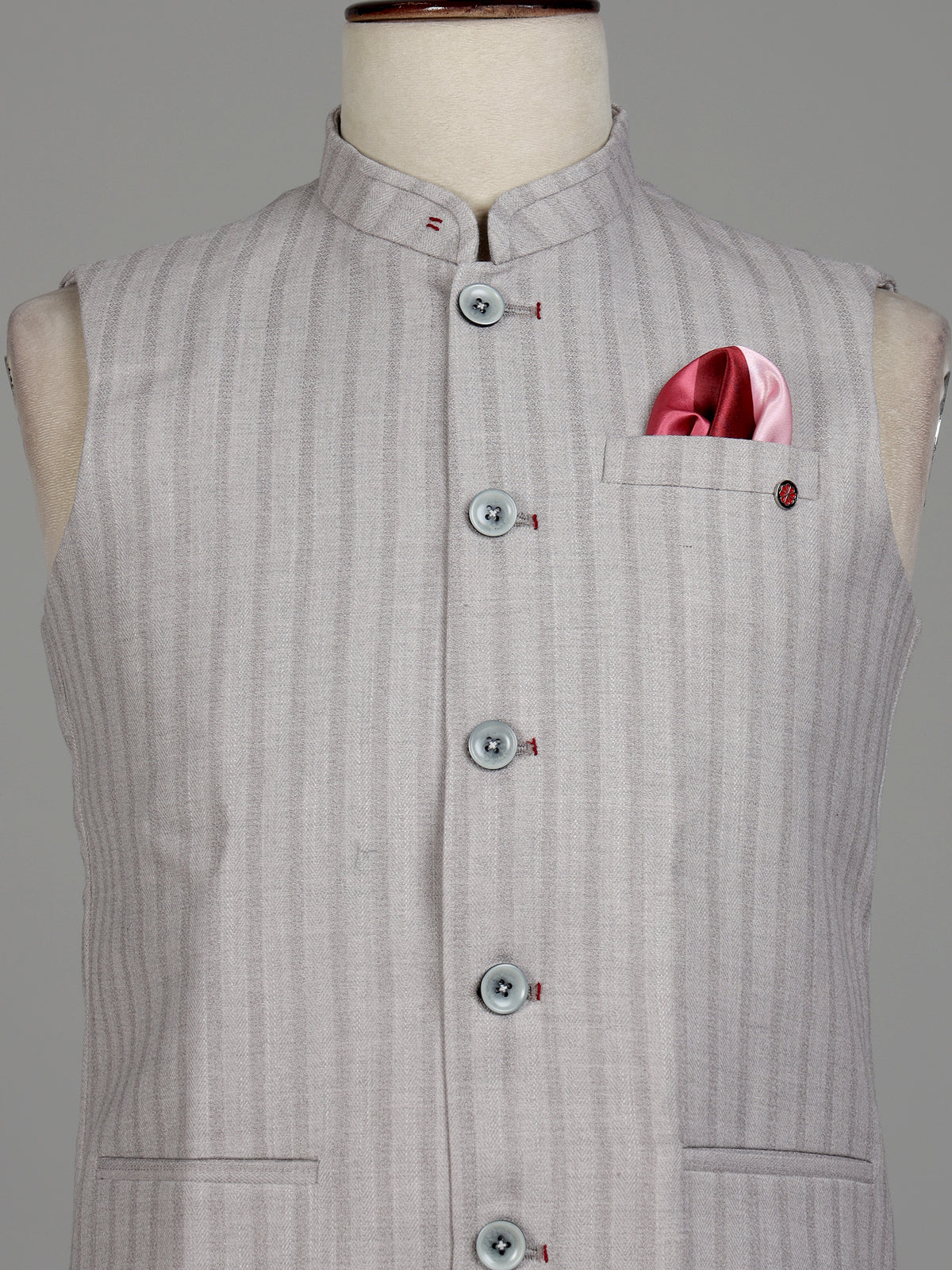 Off white striped mens waistcoat