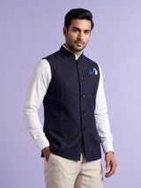Navy blue modern mens waistcoat