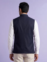 Navy blue modern mens waistcoat
