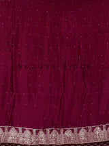 Dark purple embellished dola silk saree
