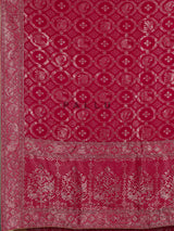 Raspberry pink bandhani dola silk saree