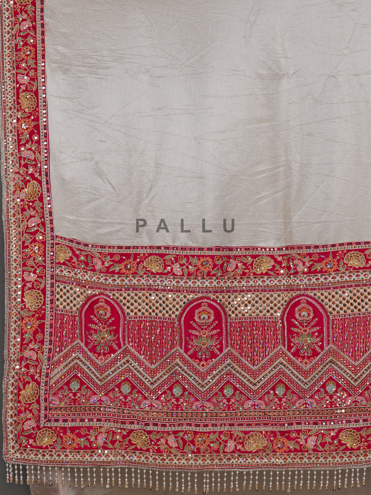 Champagne cream tissue silk saree with readymade blouse