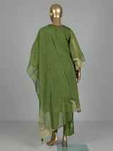Olive green embroidered kurti set