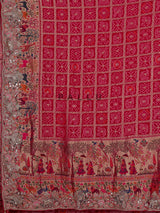 Magenta pink bandhani women saree