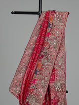 Magenta pink bandhani women saree