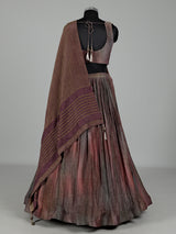 Brown shaded silk lehenga choli with elegant embellished detailing