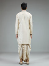 Ivory cream heritage dhoti kurta suit for men