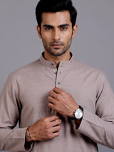 Dusty lilac purple Jacquard mens kurta suit with textured finish