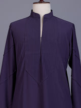 Dark purple Poly-Viscose mens kurta suit with pintuck detailing