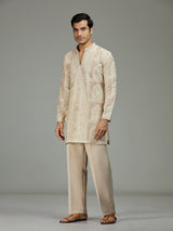 Cream royal embroidered distinguished men kurta suit