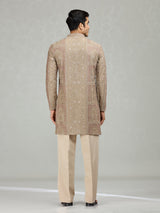 Beige royal embroidered premium men kurta suit