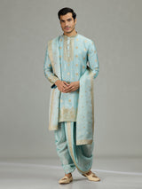 Sky blue elegant men kurta suit