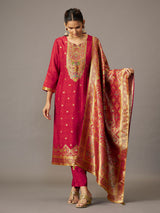 Rani pink peacock festive women kurti set
