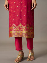 Rani pink peacock festive women kurti set