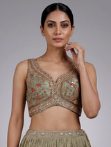 Pista green wedding wear lehenga choli in silk