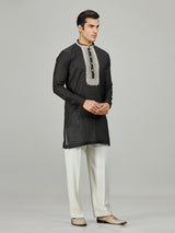 Black classic embroidered premium men kurta suit