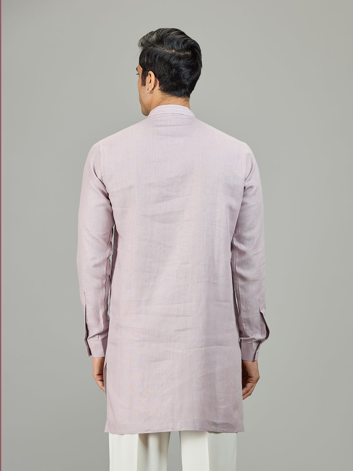 Lilac purple royal linen men kurta