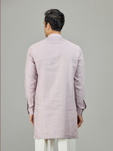 Lilac purple royal linen men kurta