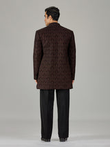 Black persian floral jacket men indo western