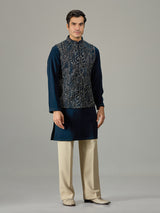 Rama blue climbing vine men waistcoat set