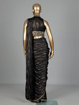 Black foil shimmer couture designer women ready to wear saree